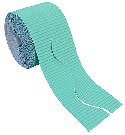 Bright Ideas Rollo de borde corrugado para exposiciones escolares, azul brillante, 10 cm x 7,5 m, BI7888.