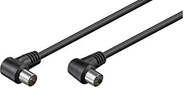 Goobay 11525 Câble de Raccordement Antennes Coudé (<70 dB), Double Blindage, 1.5m Longueur