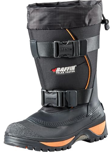 Baffin Wolf Men's Winter Boots, Tundra Rated, 14 to -22 degrees Fahrenheit, Tall Height, Bak - Black/Expedition Gold, Size 12