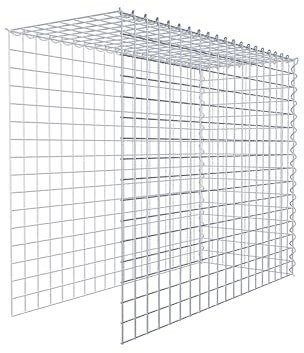 GABIONA Cesta de piedra de gavión rectangular, malla de 5 x 5 cm, profundidad de 40 cm, cesta de cultivo tipo 4, cierre de espiral, galvanizado (100 x 80 x 40 cm)