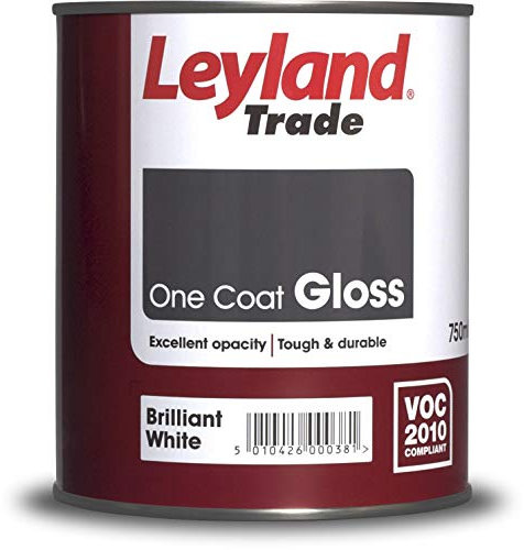 Leyland Trade One Coat Gloss Paint - Brilliant White 750ml