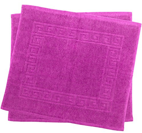 Julie Julsen 2er Pack 50 x 40 cm Badvorleger in Premium Qualität 900 gm2 in aktuellen Farben und 4 Größen aus Baumwolle Badematte Badteppich Duschvorleger Design Spirale Pink