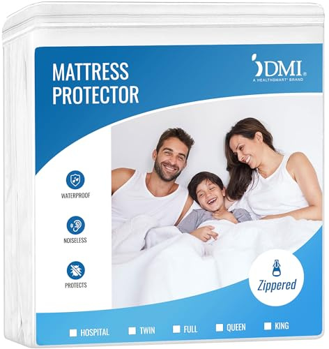 DMI Waterproof Mattress Protector and Mattress Cover, Soft, Encased Zippered Fit, Twin, Packaging may vary
