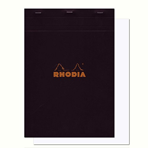 Rhodia 180009C - Schreibblock / Notizblock geheftet No.18 DIN A4 21x29,7 cm, 80 Blätter blanko 80g, abtrennbar und mikroperforiert, mit Kartonrücken, ideal für Notizen, 1 Stück