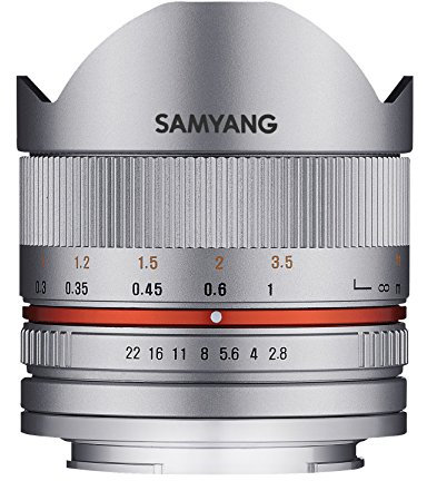 Samyang F1220306102 - Objetivo fotográfico CSC-Mirrorless para Sony E (Distancia Focal Fija 8mm, Apertura f/2.8-22 II UMC, Ojo de pez), Plateado