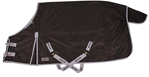 QHP Regendecke Turnout XL 600D 0g Füllung für Friesen und großrahmige Pferde schwarz (145 cm)