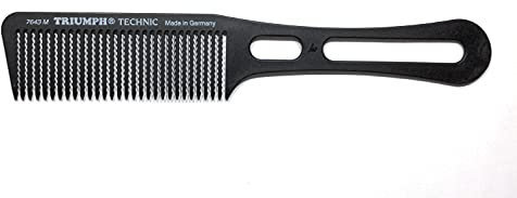 HERCULES SÄGEMANN - 7643M Haarschneidekamm | 8,5 Zoll Kamm mit gewellten Zähnen ideal für Schnitt mit Haarschneidemaschine | Clipper Kamm mit Griff | Farbe: Farbe: Schwarz