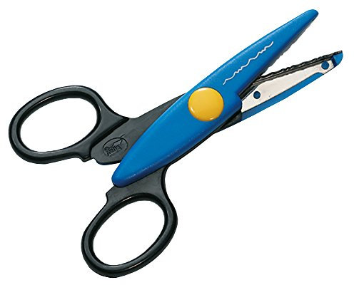 folia 794 - Konturenschere mit Büttenrand, ca. 14,5 cm, für Karten, Passepartouts, Arbeiten mit Papier, Folie und Stoff