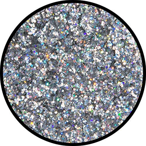 Eulenspiegel 906989 - Purpurina joya plateada (mediana), holográfica, 6g, carnaval, Halloween, fiesta temática