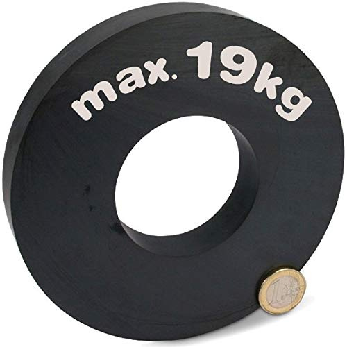 Imán Anillo magnetico de Ferrita - Ø140 x Ø63 x 17mm - Aro magnético de cerámica - Ferrita Y30, anisotrópica - Fuerza de sujeción 19kg - Imanes permanentes cerámicos - Temperatura máxima: 250°C