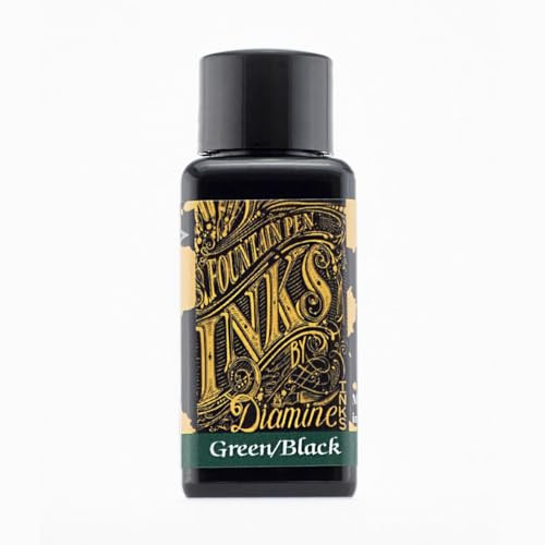 Diamine 30ml Green/Black Fountain Pen Ink Bottle