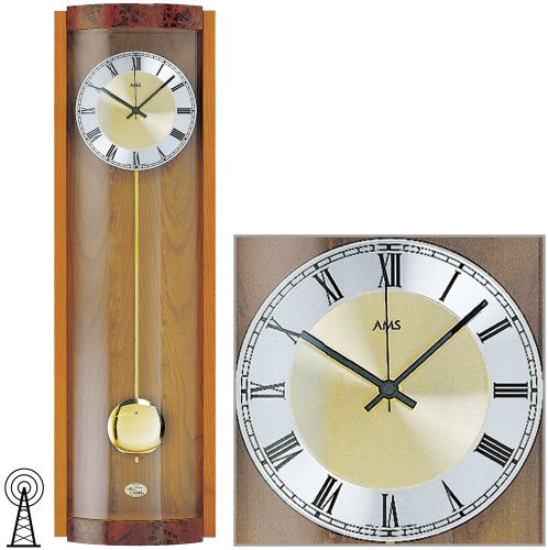 AMS 5087/9 Relojes de Péndulo Relojes Radiocontrolados Relojes de Pared Clásicos Relojes Regulador Cerezo