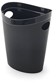Addis Plastic Waste Paper Bathroom Bedroom Office Trash Bin, Black, 12 ltr