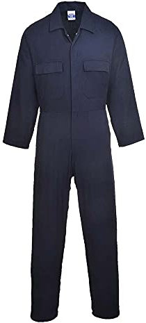 Portwest Euro Work Cotton Coverall, Size: M, Colour: Navy Tall, S998NATM