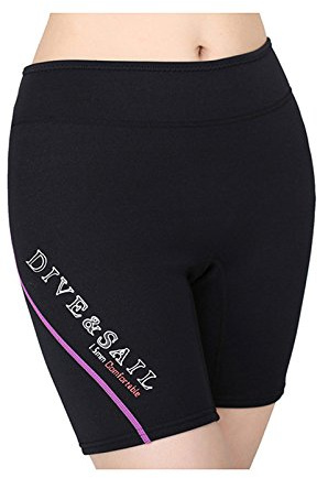 Lovache 1.5MM Neoprene Wetsuit Diving Shorts Pants Rash Guard for Women