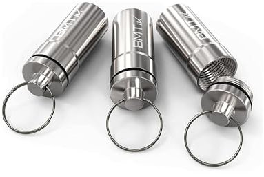 BMTick Taschenaschenbecher für Reisen & Outdoor – Geruchsdichter, Runder Metallaschenbecher mit Deckel für Damen & Herren, Wasserdicht – 3 Stück