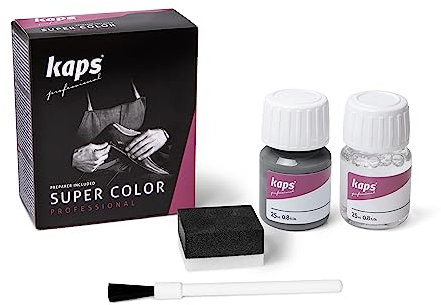 Kaps Dye With Primer For Natural And Synthetic Leather Shoes, 114 - Light Grey, 25ml - 0.85 fl. Oz.