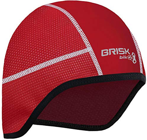 Brisk Bike wintermütze – Radfahren fahrradhelm mütze Atmungsaktiv Winddicht fahrradmütze unter Helm Cycling Cap (Red, Regular)