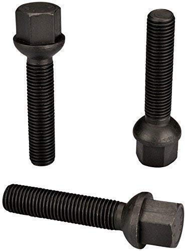 12x Radschrauben M12x1,5x24mm Radbolzen Kugelbund Schwarz Kugel R13