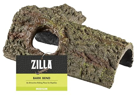 Zilla Pet Reptile Bark Bends Terrarium Decor, Medium,Brown