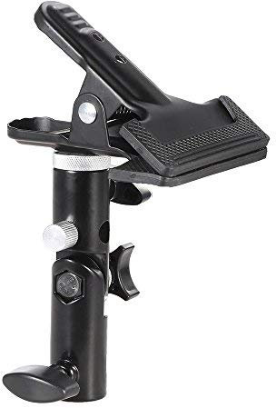 Andoer Fotostudio Reflektor Klemmhalter, Metall Stativ Klemme mit 5/8 Licht Stehen Anlage 1/4 auf 3/8 Schraube Swivel Mount Adapter für Foto-Studio-Reflektor & Hintergrund