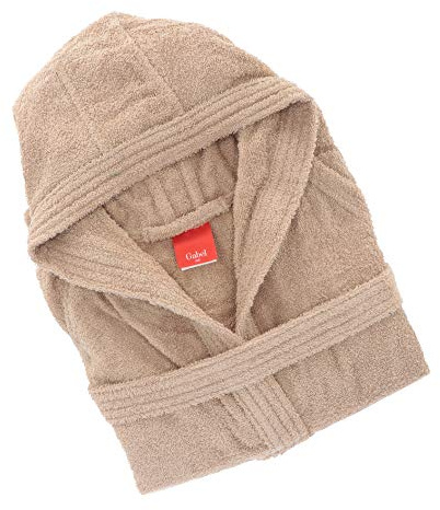 Gabel - Accappatoio adulto unisex in spugna di puro cotone idrofilo, tinta unita, peso spugna 380 gr/mq, ampie tasche, cintura e pratico cappuccio, anche come vestaglia.