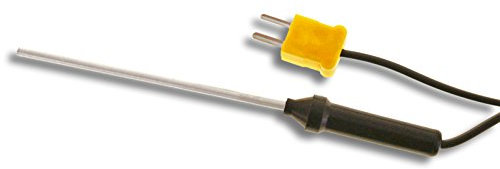 PeakTech Typ K Stabtemperaturfühler -50 °C bis 300 °C / Langer Temperaturfühler in 75 mm Stab-Bauform mit Kabellänge, 1 Stück, TF-55