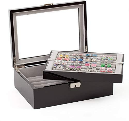 Black Double Layer Jewelry Cufflinks Storage Presentation Box / Case by Cuff-Daddy