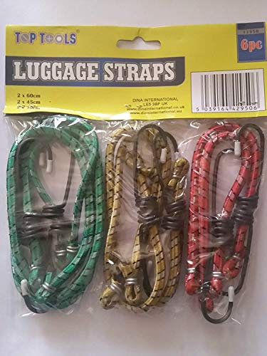 Assorted Elastic Bungee Cord Set - 6 Pack