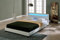 Corium LED Polsterbett Paris Bettgestell mit LED Beleuchtung Doppelbett aus Kunstleder Lattenrost & gepolstertes Kopfteil Ehebett 180x200cm Weiß