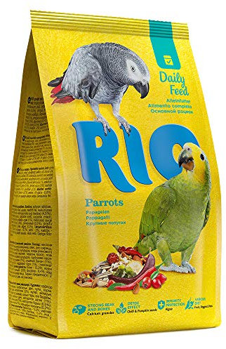 RIO Parrots | 1 kg | Alleinfuttermittel für Papageien | Tägliche Versorgung mit gesunden Saaten & Getreide | Reich an natürlichen Nährstoffen | Für EIN aktives Papageienleben