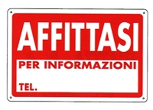 CARTELLO AFFITTASI 30x 20 PLASTICA [TARGOTIMBRI ]