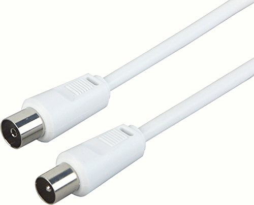Schwaiger Antenna Connection Cable 75 dB 10.0 m White IEC Plug > IEC Female Double Shielding 75 Ohm Digital HDTV DVB-C/DVB-T2