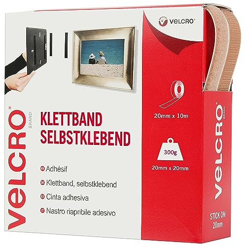 VELCRO Brand Cinta adhesiva 20mm x 10m Beige