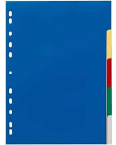 Durable Ordnerregister, aus PP, Tabe blanko/5-farbig, für A4, 5 Blatt, 25er Packung, 673027