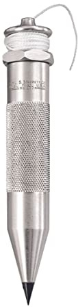Starrett Solid Steel Plumb Bob with Strong Braided 8' Nylon Line for Layout Work, Construction and Surveying - Hardened Steel, Hexagonal Shaped, 8-1/2 oz. - 177C