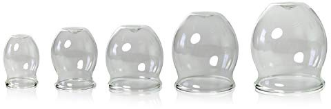 Lauschaer Glas 5er medizinisches Feuer-Schröpfglasset 30-40-50-60-70mm zum professionellen, medizinischen Feuerschröpfen mundgeblasen handgeformt