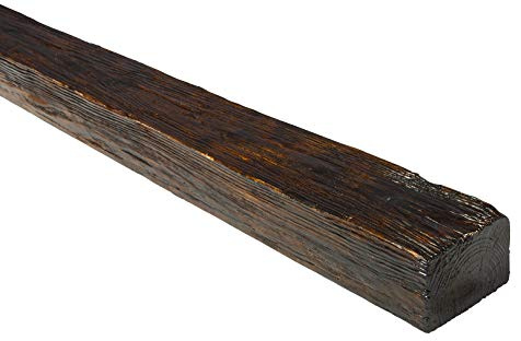 DECO WOOD Deckenbalken ED107 aus Polyurethane, 2m Länge, PU Balken Holzoptik (dunkelbraun - 9x6cm) Verzierung Lampe Kabelkanal Scheinbalken