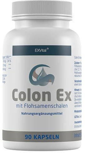 Colon Ex, 90 Kapseln Premiumqualität mit Flohsamenschalen und Magnesium, 100 Prozent natürlich und sanft, 1er Pack (1 x 81 g)