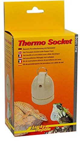 Lucky Reptile Thermo Socket - Porzellanfassung zum Hängen - E27 Lampenfassung mit Netzkabel - Aufhängung Fassung mit Montagematerial - kompatibel für Lampen mit bis zu 150 W - Terrarium Zubehör