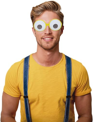 FIESTAS GUIRCA | Lunettes Gros Yeux de Jeux Vidéo - Accessoire pour Costume de Gamer et Cosplay - Idéal pour Fêtes Costumées, Halloween et Carnaval (Unisexe Adulte) - Blanc Noir