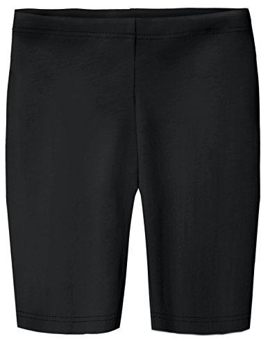 Made in USA Big Girls Long Underwear Bike Shorts in 100% Cotton for Play, School, Dance, and Under Dresses, Black 12