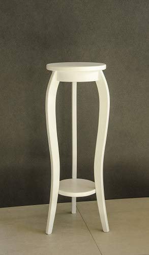 bixard Blumenhocker Blumenständer Blumentisch aus massives Buchenholz (Weiß, 28x75)