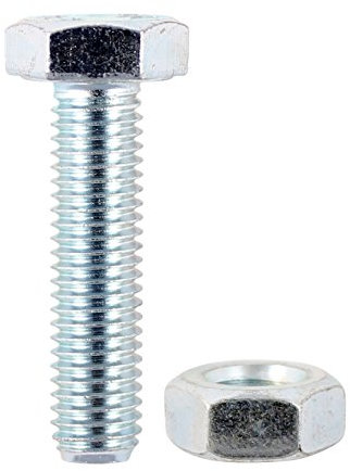 TIMco 10100SNZP BZP Hexset och mutter – silver (låda med 2) 10 x 30 SILVER