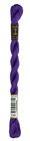 Ankare pärltråd, broderitråd, bomull, 00112 Dunkellila, dunkellila