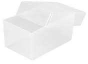 CrestGlass x10 Clear Plastic Business Card Boxes 95mm x 60mm x 70mm - Holds up to 250 Cards Per Box - Transparent Craft Storage Playing Boxes Holder