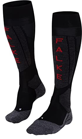 FALKE Damen Skisocken SK5 Expert W Kh Wolle Funktionsmaterial warm dünn 1 Paar, Schwarz Black-Mix 3010, 35-36