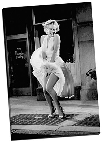 Stampa su tela con stampa su tela di Marilyn Monroe Metropolitana bianca, 76 x 50 cm