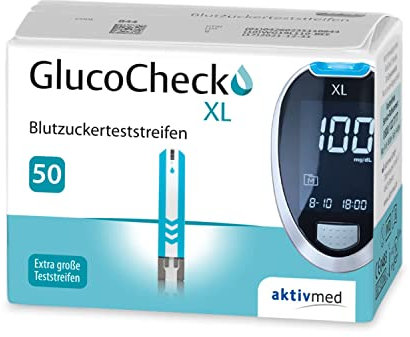 Glucocheck 7543519 Teststeifen Blutzuckerteststreifen, XL-Teststreifen (50-er pack)