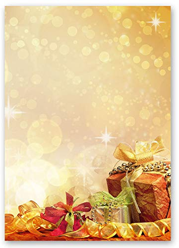 20 Blatt Briefpapier Weihnachten WEIHNACHTSGESCHENKE - DIN A4 Format - Paper-Media